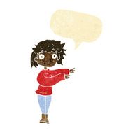 cartoon dancing woman with speech bubble N7