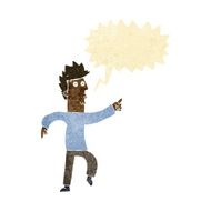 cartoon worried man pointing with speech bubble N2