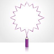 Purple Pencil Drawing Pointed Starburst Speech Balloon