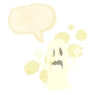 cartoon spooky ghost with speech bubble N3