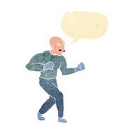 cartoon victorian boxer with speech bubble