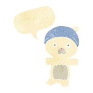cartoon cute polar bear with speech bubble N6