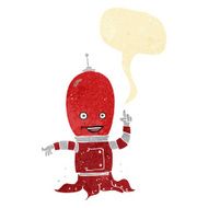cartoon alien spaceman with speech bubble N3
