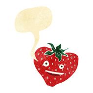 cartoon strawberry with speech bubble N3