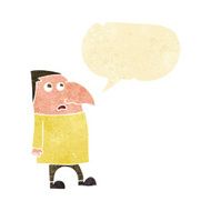 cartoon worried man with speech bubble N10