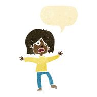 cartoon unhappy person with speech bubble