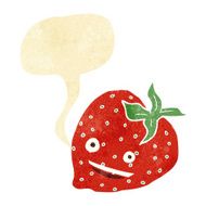 cartoon strawberry with speech bubble N4