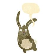 funny cartoon rabbit with speech bubble