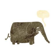 cartoon mammoth with speech bubble