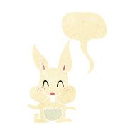 cartoon rabbit with speech bubble N6