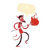 cartoon devil with pitchfork speech bubble N2