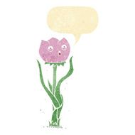 cartoon flower with speech bubble N3