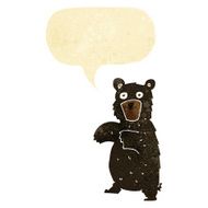 cartoon black bear with speech bubble N7