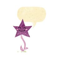 cartoon star flower with speech bubble