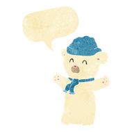 cartoon cute polar bear with speech bubble N8