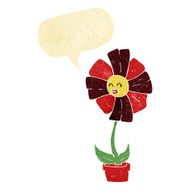 cartoon flower with speech bubble N5
