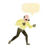 cartoon retro boxer man with speech bubble N2