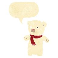 cartoon cute polar bear with speech bubble N9