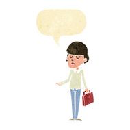 cartoon arrogant businessman pointing with speech bubble N2