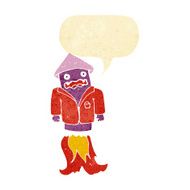cartoon firework in business suit with speech bubble