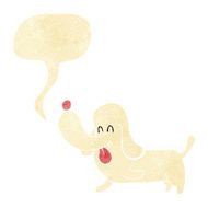 cartoon happy dog with speech bubble N10