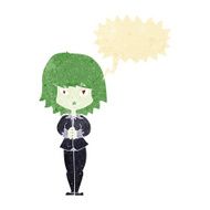 cartoon vampire woman with speech bubble N2
