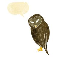 Cartoon owl with speech bubble N7