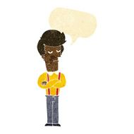 cartoon bored man with speech bubble N4