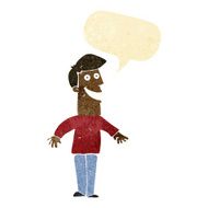 cartoon grinning man with speech bubble N9