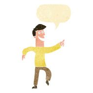 cartoon grinning man with speech bubble N10