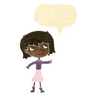 cartoon happy girl with speech bubble N2