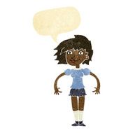 cartoon happy woman with speech bubble N15