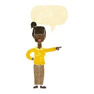cartoon woman pointing with speech bubble N12
