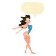 cartoon sexy woman in swimsuit with speech bubble N2