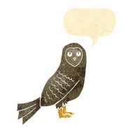 Cartoon owl with speech bubble N8