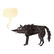 cartoon wolf with speech bubble