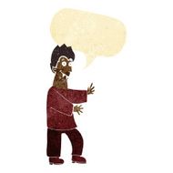 cartoon vampire waving hands with speech bubble N2