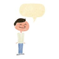cartoon smiling man with speech bubble N3