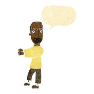 cartoon balding man explaining with speech bubble N2