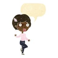 cartoon surprised woman with speech bubble N11