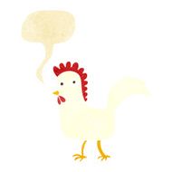 cartoon chicken with speech bubble N2