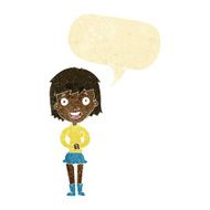 cartoon excited woman with speech bubble N10
