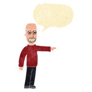 cartoon old man gesturing Get Out! with speech bubble N2