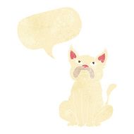 cartoon grumpy little dog with speech bubble N2