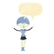 cartoon vampire girl with speech bubble N14