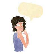cartoon surprised woman with speech bubble N13