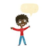 cartoon excited woman with speech bubble N11