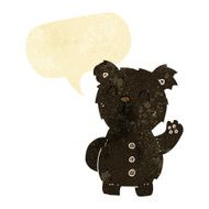 cartoon black bear with speech bubble N8