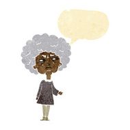 cartoon old lady with speech bubble N2