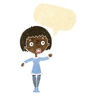 cartoon waving woman with speech bubble N9